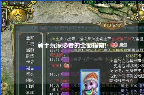 新手玩家必看的全面指南！